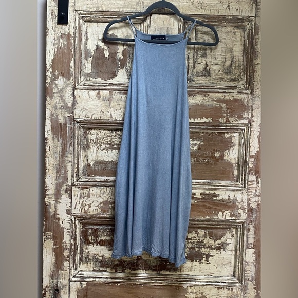 Mustard Seed Blue Halter Sundress Casual Sleeveless - Picture 1 of 4